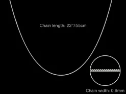 Sterling Silver 0.9mm Diamond Cut Curb Chain 22