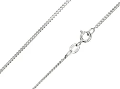 Sterling Silver 1.5mm Diamond Cut Curb Chain With Extender 18-20"/45-50cm Unhallmarked