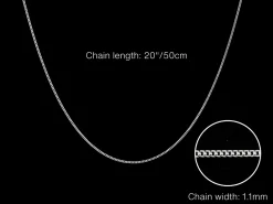 Sterling Silver 1.1mm Diamond Cut Curb Chain 20