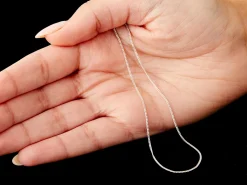 Sterling Silver 1.1mm Diamond Cut Curb Chain 20