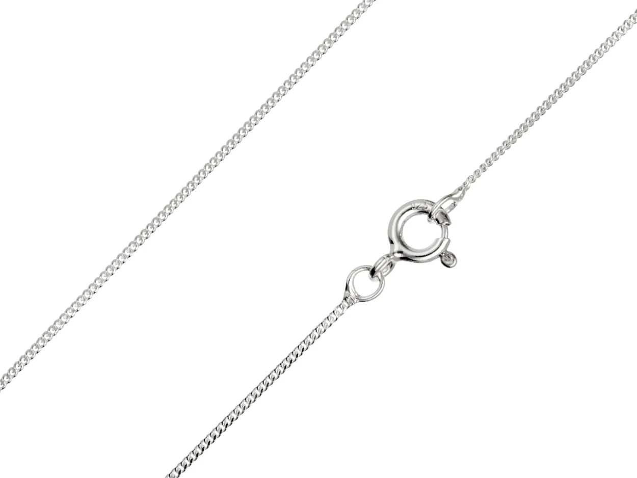 Sterling Silver 0.9mm Diamond Cut Curb Chain 24"/60cm Unhallmarked 100% Recycled Silver