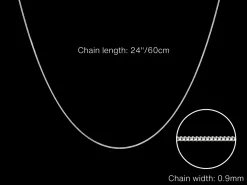 Sterling Silver 0.9mm Diamond Cut Curb Chain 24