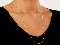 Sterling Silver 0.9mm Diamond Cut Curb Chain 24