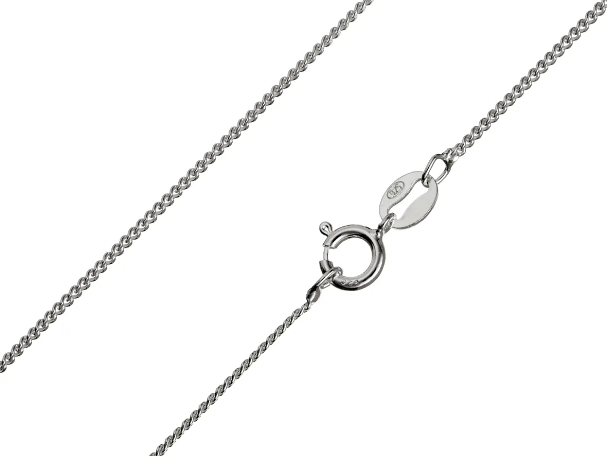 Sterling Silver 1.2mm Diamond Cut Curb Chain 22"/55cm Unhallmarked 100% Recycled Silver