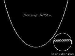 Sterling Silver 1.2mm Diamond Cut Curb Chain 24