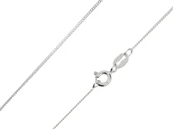 Sterling Silver 1.0mm Diamond Cut Curb Chain With Extender 18-20"/45-50cm Unhallmarked