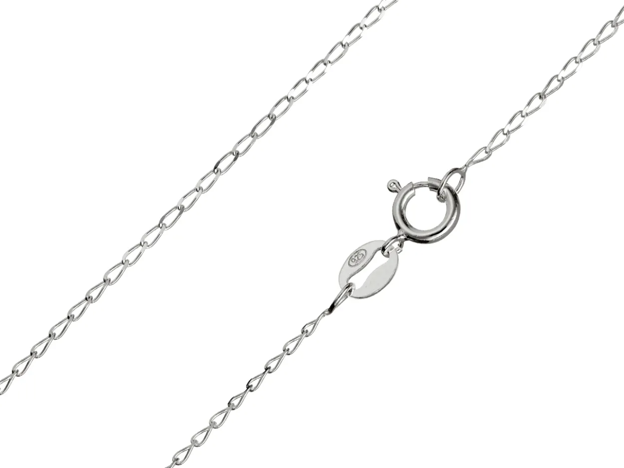 Sterling Silver 1.0mm Diamond Cut Curb Chain 26"/66cm Unhallmarked 100% Recycled Silver