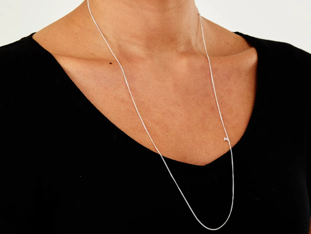 Sterling Silver 1.1mm Diamond Cut Curb Chain 28"/71cm Unhallmarked 100% Recycled Silver