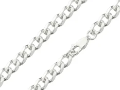 Sterling Silver 5.2mm Diamond Cut Metric Curb Bracelet 8.5"/21cm Hallmarked