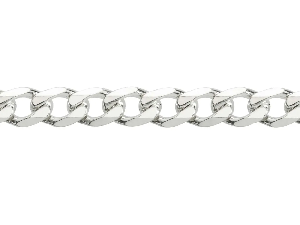 Sterling Silver 5.2mm Diamond Cut Metric Curb Bracelet 8.5"/21cm Hallmarked