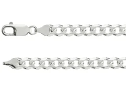 Sterling Silver 6.5mm Diamond Cut Metric Curb Bracelet 8.5"/21cm Hallmarked