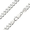 Sterling Silver 6.5mm Diamond Cut Metric Curb Chain 20"/50cm Hallmarked