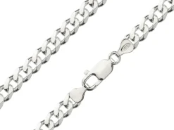Sterling Silver 6.5mm Diamond Cut Metric Curb Chain 20"/50cm Hallmarked