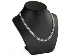 Sterling Silver 7.6mm Diamond Cut Metric Curb Chain 20