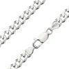 Sterling Silver 6.5mm Diamond Cut Metric Curb Chain 18"/45cm Hallmarked