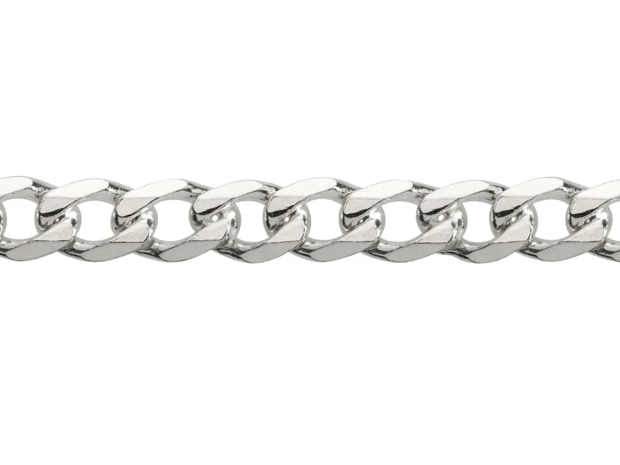 Sterling Silver 5.2mm Diamond Cut Metric Curb Chain 18"/45cm Hallmarked