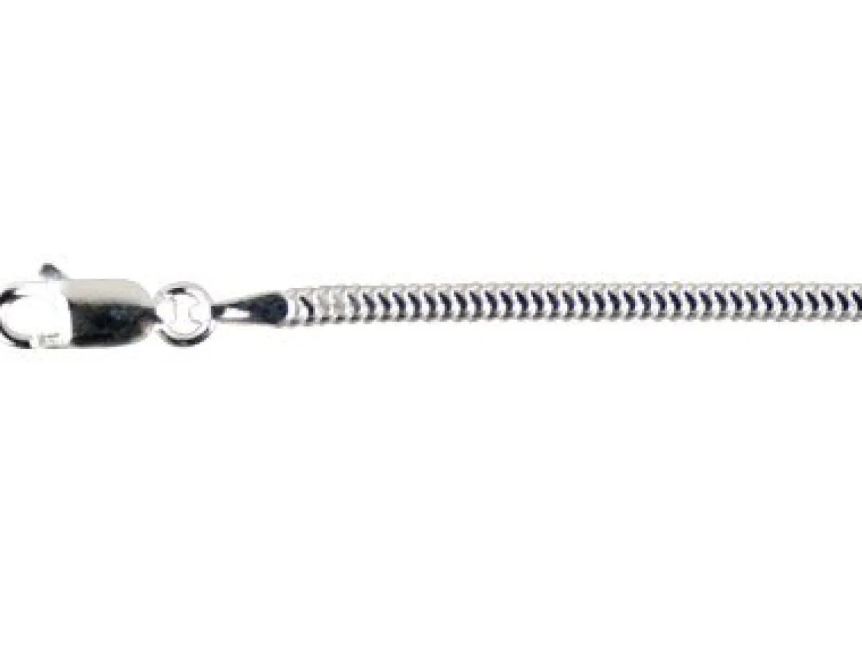 Sterling Silver 2.2mm Diamond Cut Round Snake Bracelet 7.25"/18.4cm Unhallmarked 100% Recycled Silver