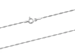 Sterling Silver 1.2mm Diamond Cut Singapore Rope Chain 18"/45cm Unhallmarked 100% Recycled Silver