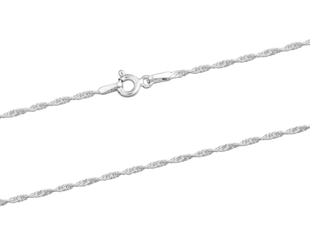 Sterling Silver 1.5mm Diamond Cut Singapore Rope Chain 18"/45cm Unhallmarked 100% Recycled Silver