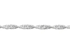 Sterling Silver 1.5mm Diamond Cut Singapore Rope Chain 16