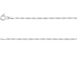 Sterling Silver 1.5mm Diamond Cut Singapore Rope Chain 22"/55cm Unhallmarked 100% Recycled Silver