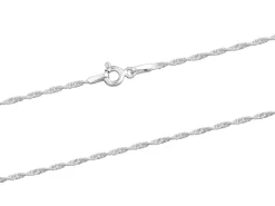 Sterling Silver 1.5mm Diamond Cut Singapore Rope Chain 22"/55cm Unhallmarked 100% Recycled Silver