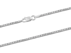 Sterling Silver 1.8mm Diamond Cut Round Snake Chain 18"/45cm Hallmarked, 100% Recycled Silver