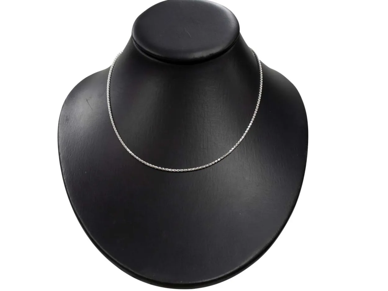 Sterling Silver 1.5mm Diamond Cut Round Spiga Chain 18"/45cm Unhallmarked 100% Recycled Silver