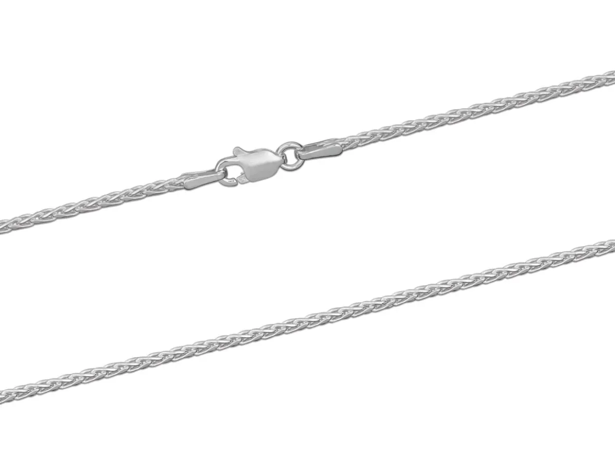 Sterling Silver 1.5mm Diamond Cut Round Spiga Chain 16"/40cm Unhallmarked 100% Recycled Silver