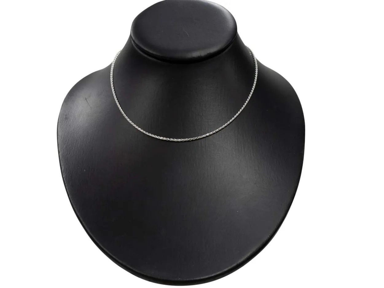 Sterling Silver 1.5mm Diamond Cut Round Spiga Chain 16"/40cm Unhallmarked 100% Recycled Silver