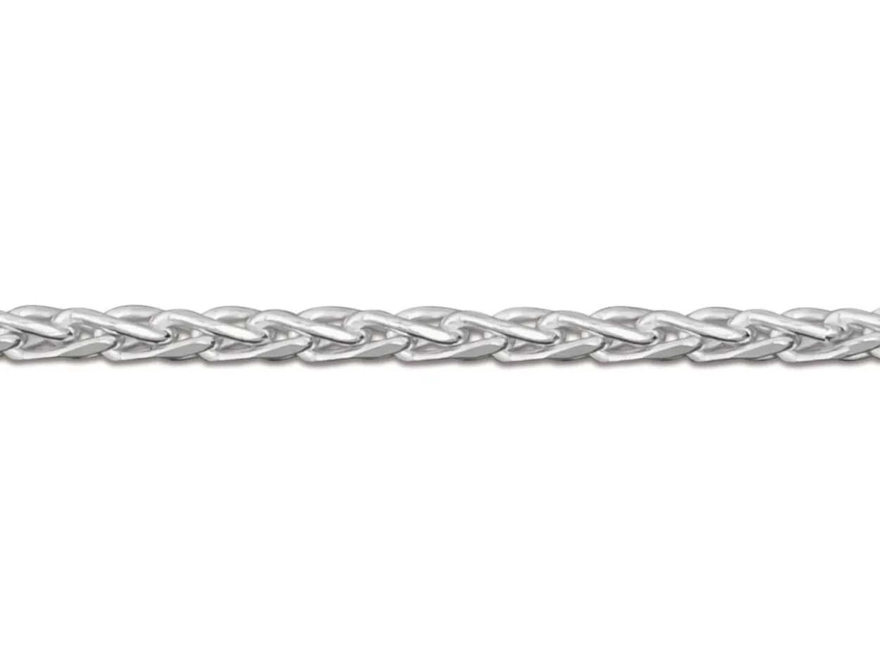 Sterling Silver 1.5mm Diamond Cut Round Spiga Chain 20"/50cm Unhallmarked 100% Recycled Silver