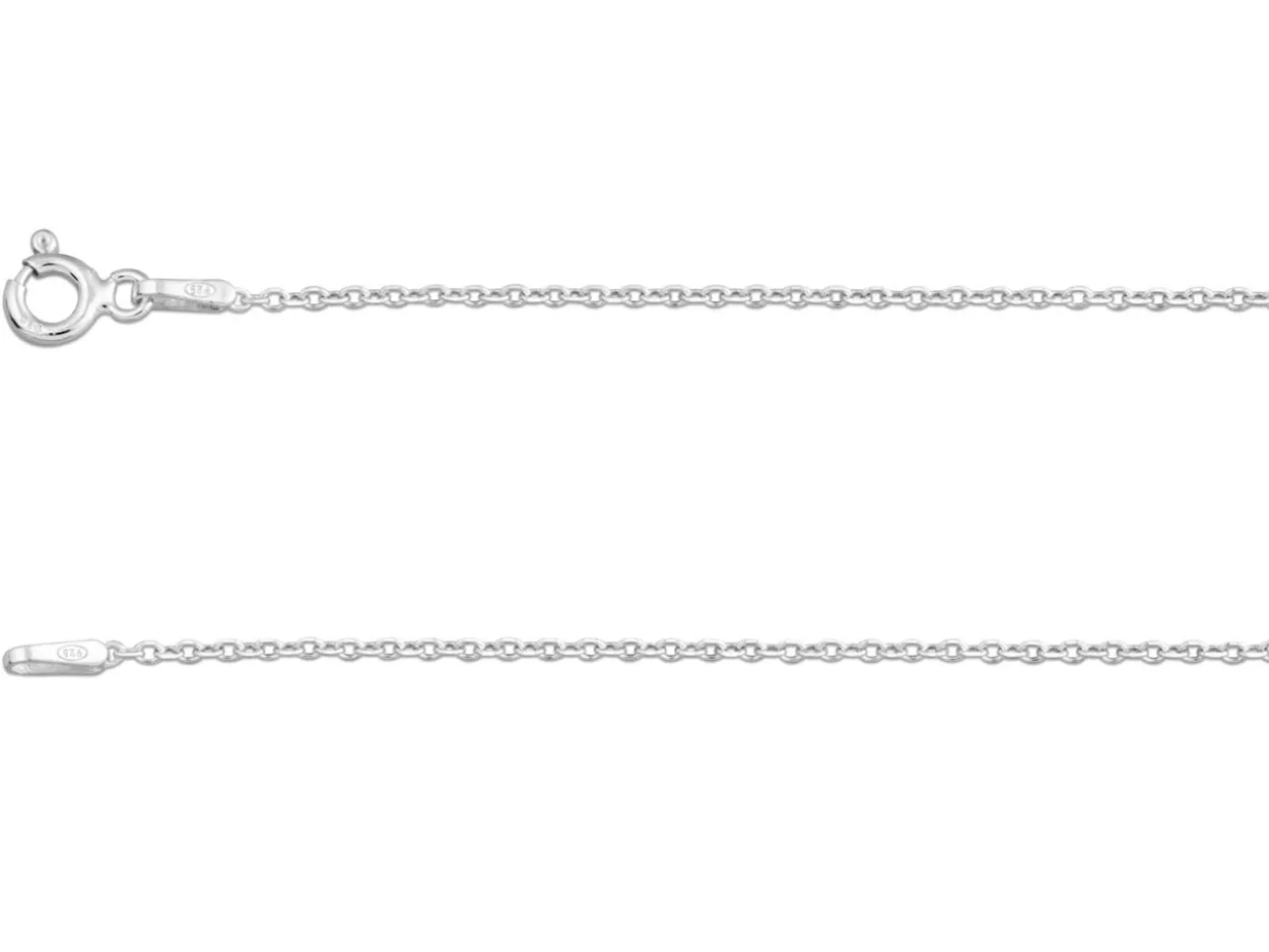 Sterling Silver 1.2mm Diamond Cut Oval Trace Chain 18"/45cm Unhallmarked 100% Recycled Silver