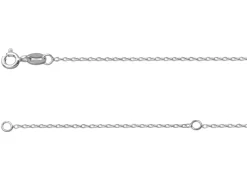 Sterling Silver 1.3mm Diamond Cut Oval Trace Chain With Extender 16-18"/40-45cm Unhallmarked