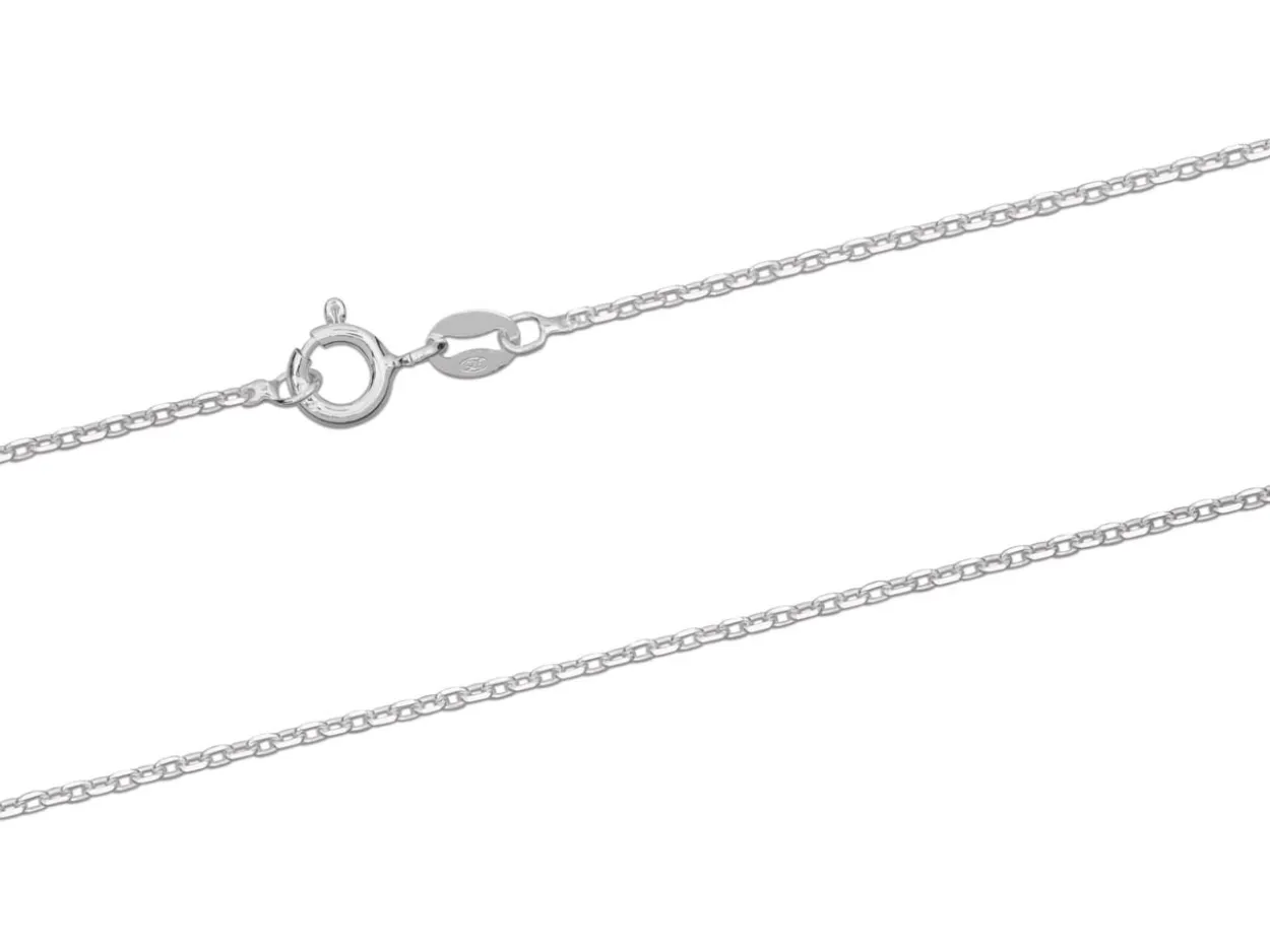 Sterling Silver 1.5mm Diamond Cut Oval Trace Chain 18"/45cm Unhallmarked 100% Recycled Silver