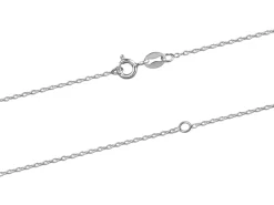 Sterling Silver 1.3mm Diamond Cut Oval Trace Chain With Extender 18-20"/45-50cm Unhallmarked