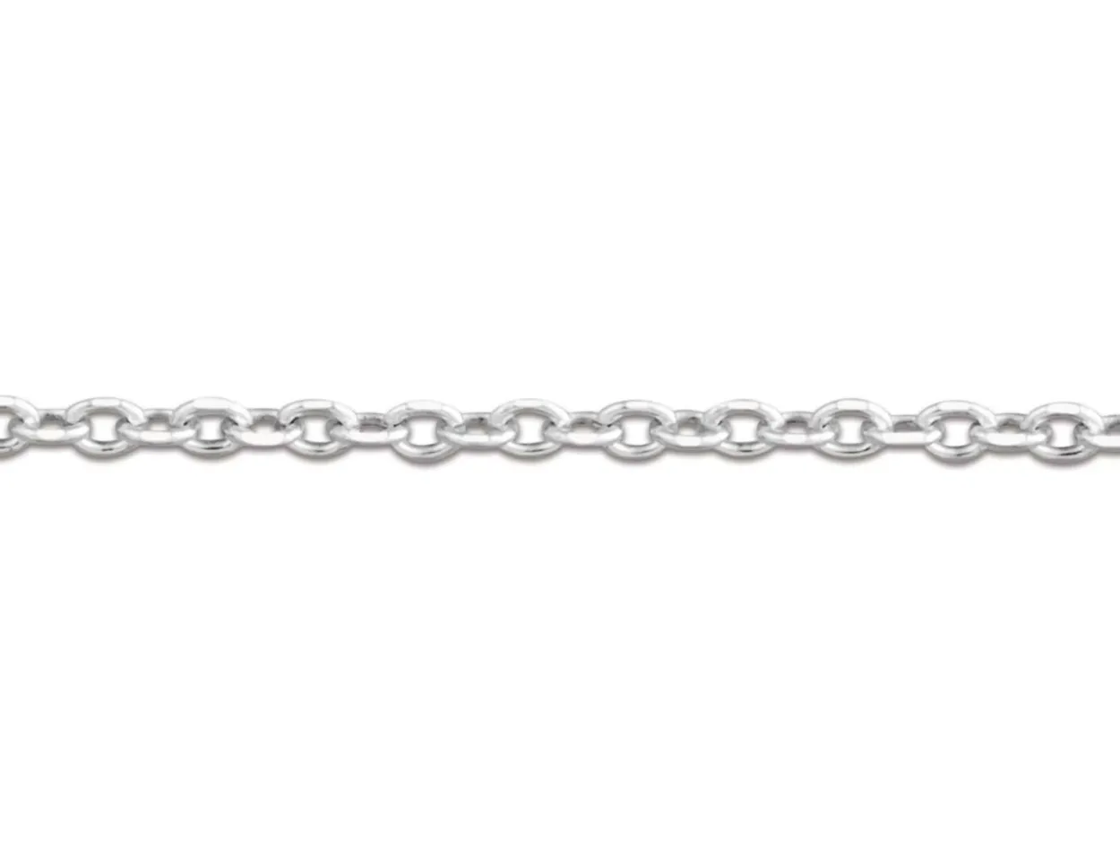 Sterling Silver 1.2mm Diamond Cut Oval Trace Chain 22"/55cm Unhallmarked 100% Recycled Silver