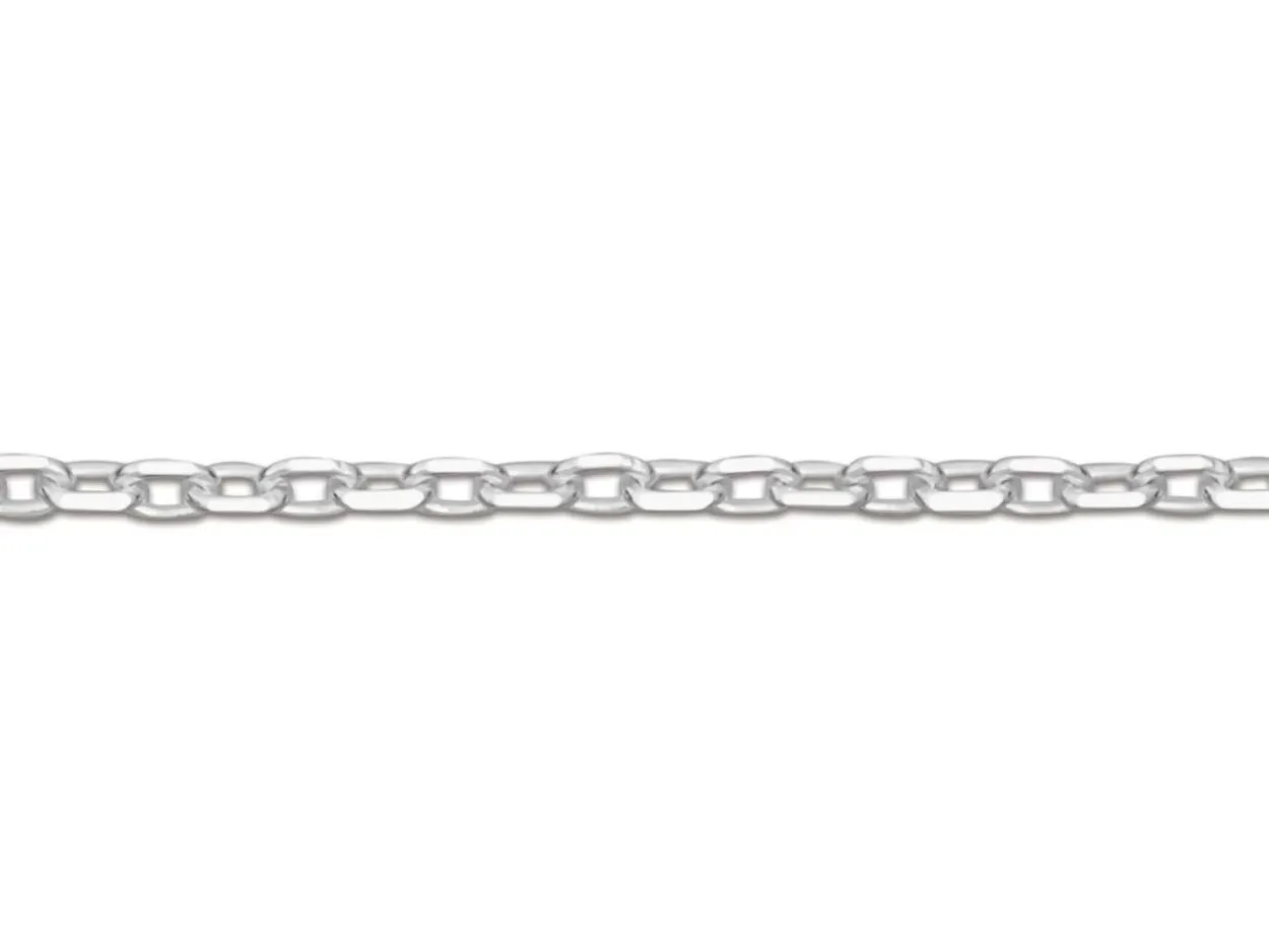 Sterling Silver 1.5mm Diamond Cut Oval Trace Chain 26"/66cm Unhallmarked 100% Recycled Silver