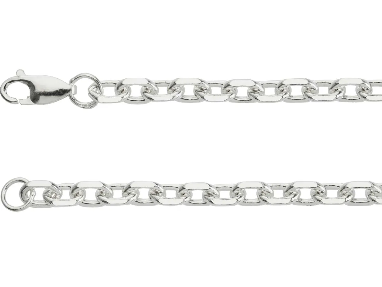 Sterling Silver 5.3mm Diamond Cut Oval Trace Bracelet 8.5"/21cm Hallmarked