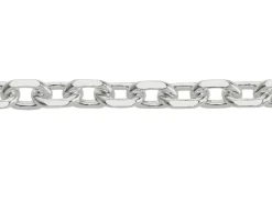 Sterling Silver 5.3mm Diamond Cut Oval Trace Bracelet 8.5