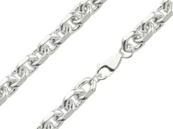 Sterling Silver 8.4mm Diamond Cut Oval Trace Bracelet 8.5"/21cm Hallmarked