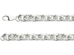 Sterling Silver 8.4mm Diamond Cut Oval Trace Bracelet 8.5"/21cm Hallmarked
