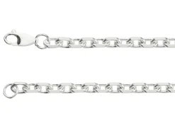 Sterling Silver 5.3mm Diamond Cut Oval Trace Chain 20"/50cm Hallmarked