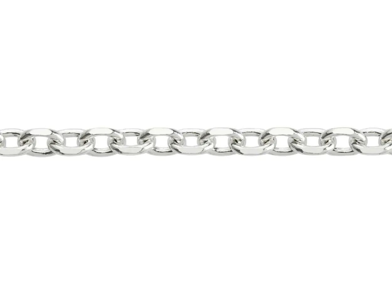 Sterling Silver 3.5mm Diamond Cut Oval Trace Chain 20"/50cm Hallmarked
