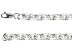 Sterling Silver 8.4mm Diamond Cut Oval Trace Chain 20"/50cm Hallmarked