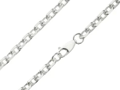 Sterling Silver 5.3mm Diamond Cut Oval Trace Chain 18"/45cm Hallmarked