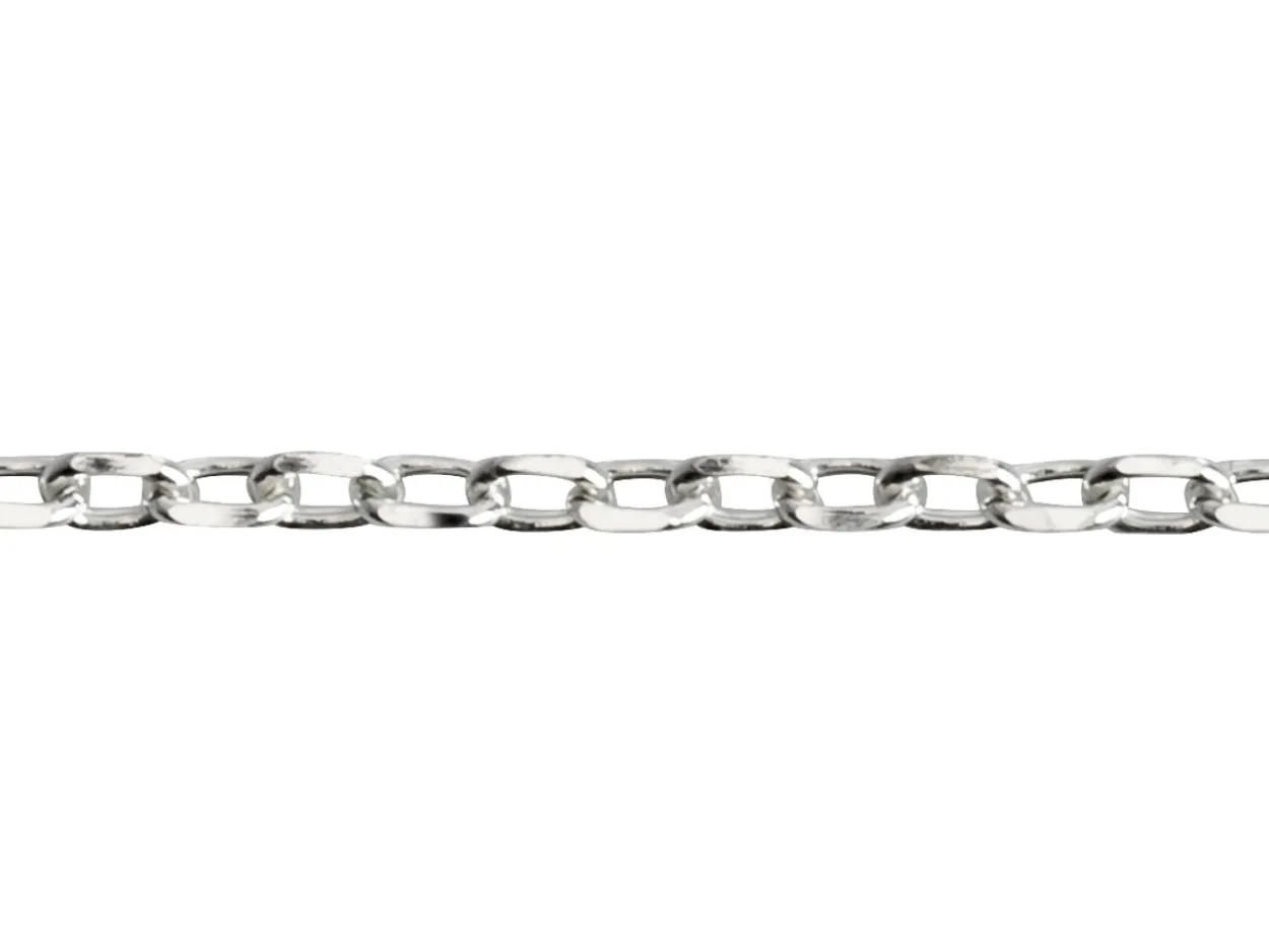 Sterling Silver 1.5mm Diamond Cut Oval Trace Chain Loose Unhallmarked 100% Recycled Silver