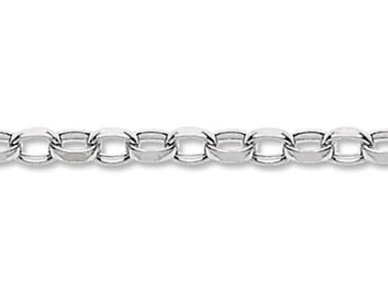 Sterling Silver 3.1mm Diamond Cut Oval Belcher Chain Loose Unhallmarked 100% Recycled Silver