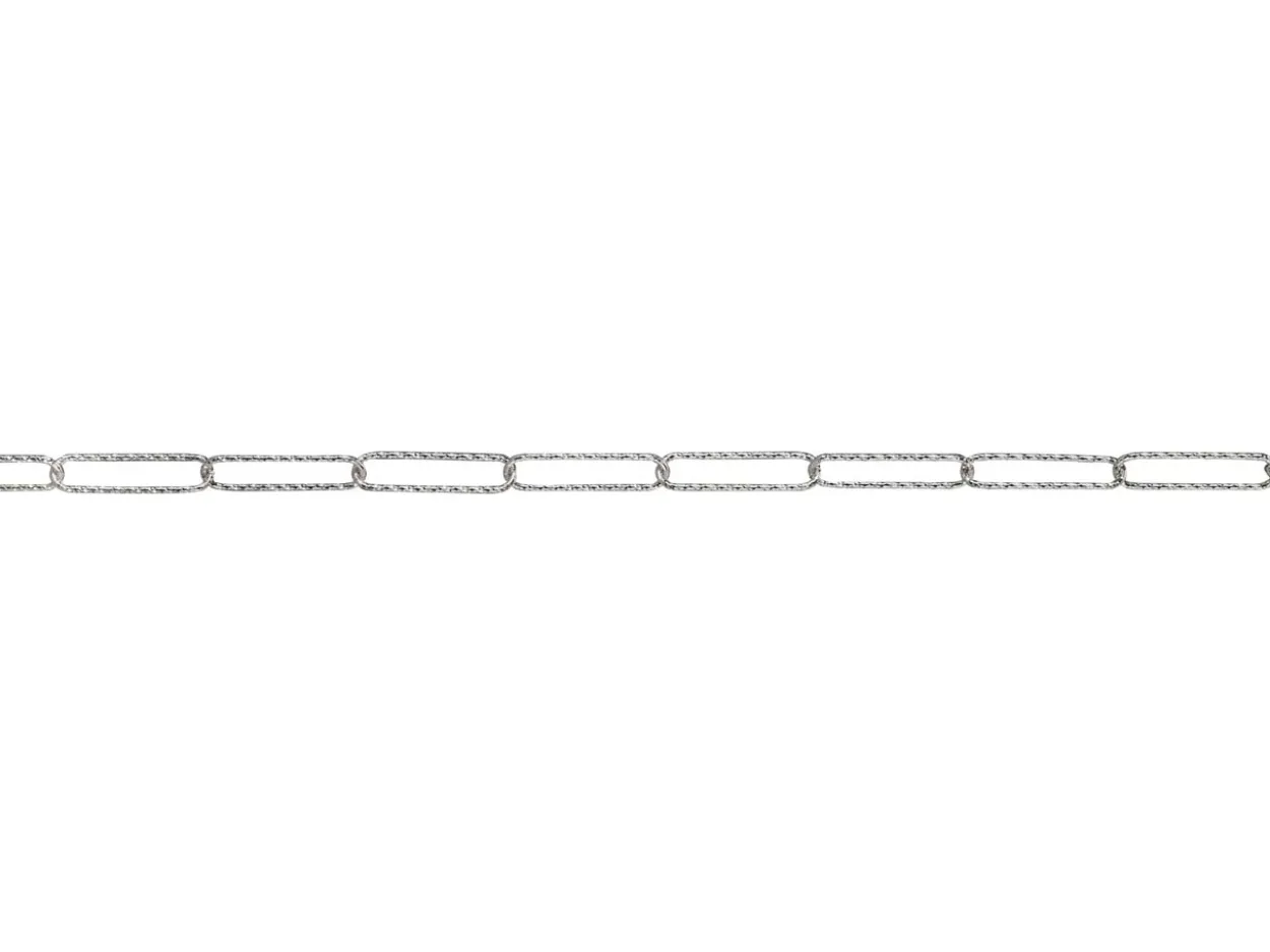 Sterling Silver 4.0mm Diamond Cut Paperclip Trace Chain Loose Unhallmarked 100% Recycled Silver