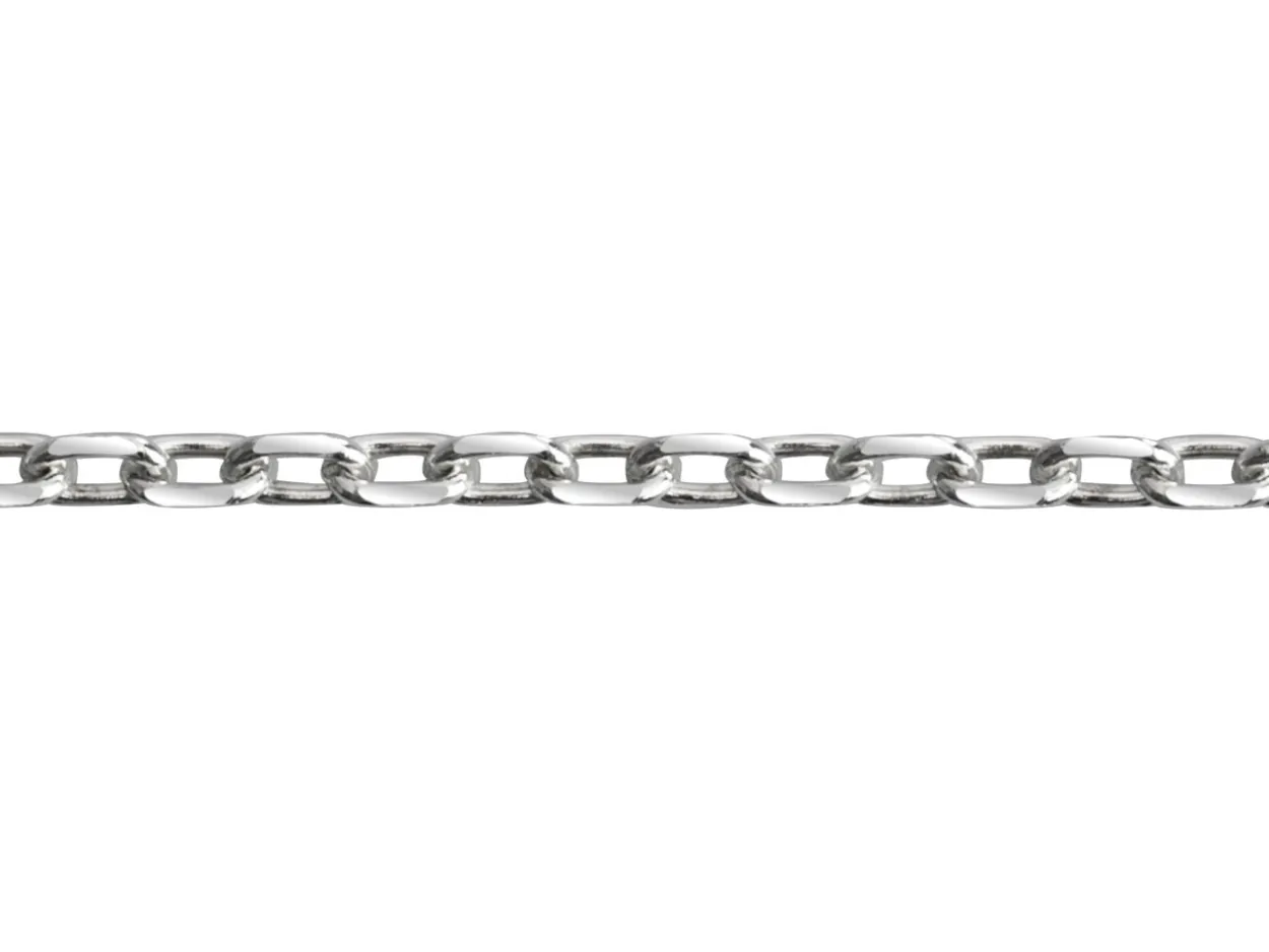 Sterling Silver 1.8mm Diamond Cut Oval Trace Chain Loose Unhallmarked 100% Recycled Silver