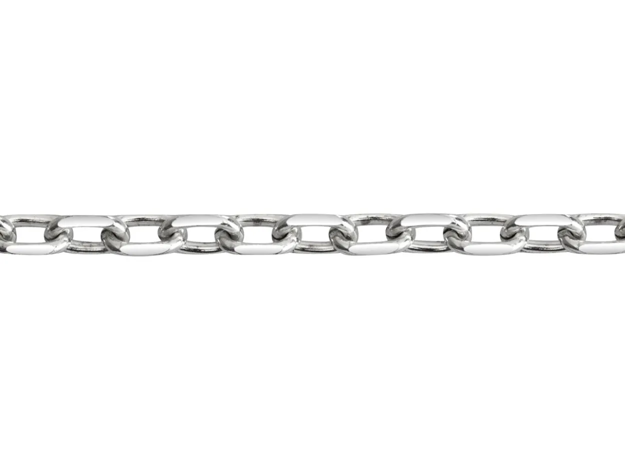 Sterling Silver 3.9mm Diamond Cut Oval Trace Chain Loose Unhallmarked 100% Recycled Silver